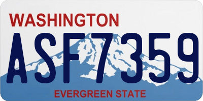 WA license plate ASF7359