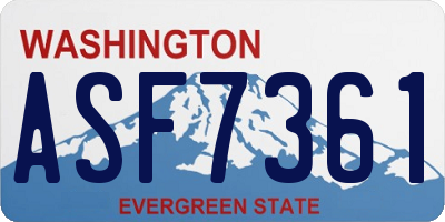 WA license plate ASF7361