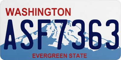 WA license plate ASF7363