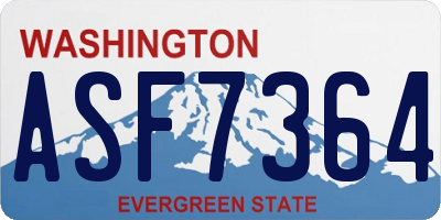WA license plate ASF7364