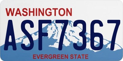 WA license plate ASF7367