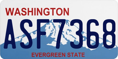 WA license plate ASF7368