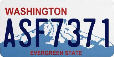 WA license plate ASF7371