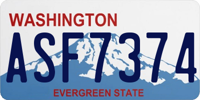 WA license plate ASF7374