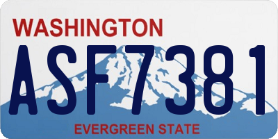 WA license plate ASF7381