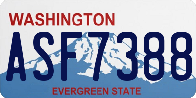WA license plate ASF7388
