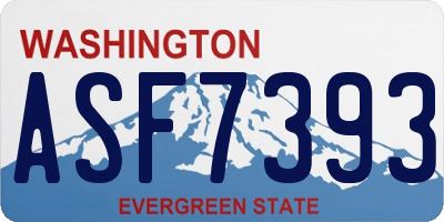 WA license plate ASF7393