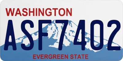 WA license plate ASF7402
