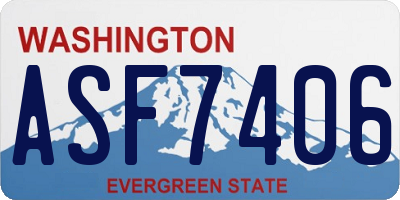 WA license plate ASF7406