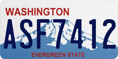 WA license plate ASF7412