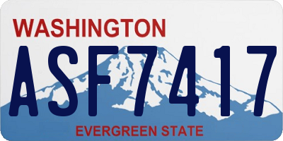 WA license plate ASF7417