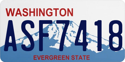 WA license plate ASF7418