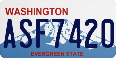 WA license plate ASF7420