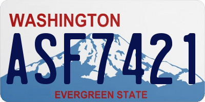 WA license plate ASF7421