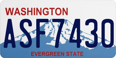 WA license plate ASF7430
