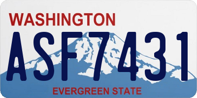 WA license plate ASF7431