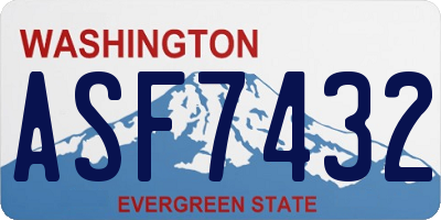 WA license plate ASF7432