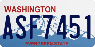 WA license plate ASF7451