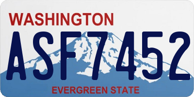 WA license plate ASF7452