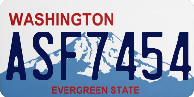 WA license plate ASF7454