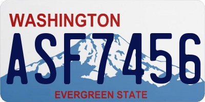 WA license plate ASF7456