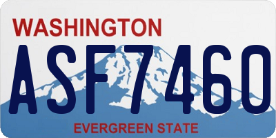 WA license plate ASF7460