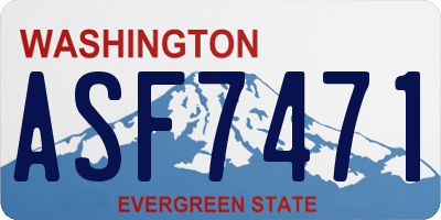 WA license plate ASF7471
