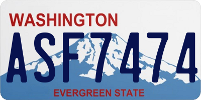 WA license plate ASF7474
