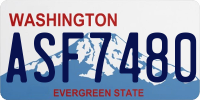 WA license plate ASF7480