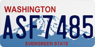 WA license plate ASF7485