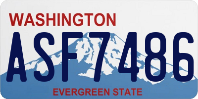 WA license plate ASF7486