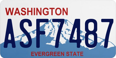WA license plate ASF7487
