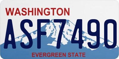 WA license plate ASF7490