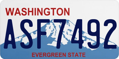 WA license plate ASF7492