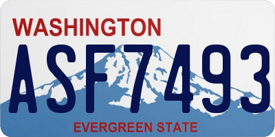 WA license plate ASF7493