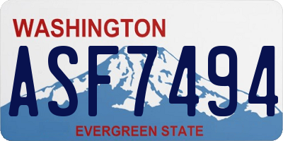 WA license plate ASF7494
