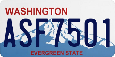 WA license plate ASF7501