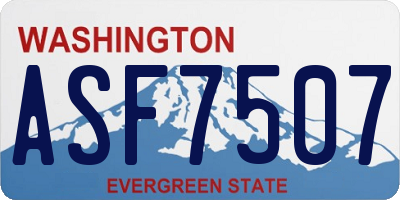 WA license plate ASF7507