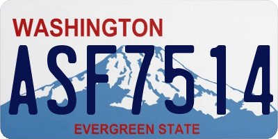 WA license plate ASF7514