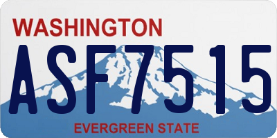 WA license plate ASF7515