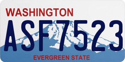 WA license plate ASF7523