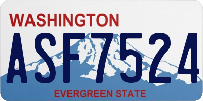 WA license plate ASF7524