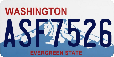 WA license plate ASF7526