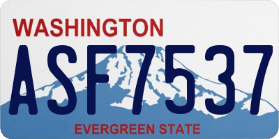 WA license plate ASF7537