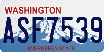 WA license plate ASF7539