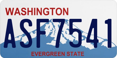 WA license plate ASF7541