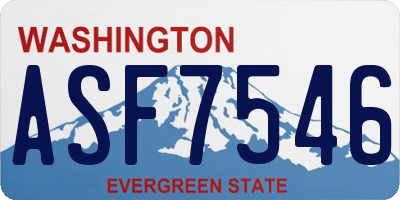 WA license plate ASF7546