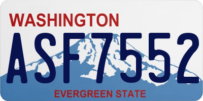 WA license plate ASF7552