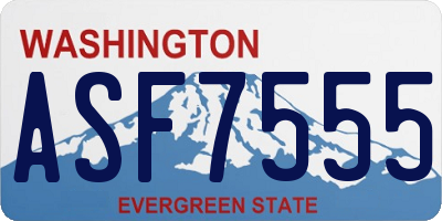 WA license plate ASF7555