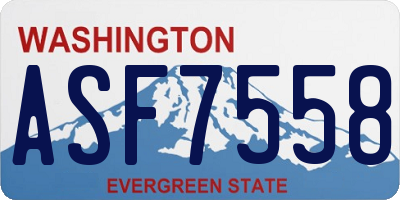 WA license plate ASF7558